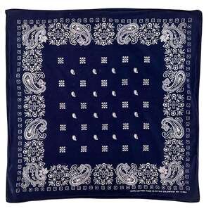 80s Vintage Navy Blue Paisley Bandana 1980s Western Cowboy